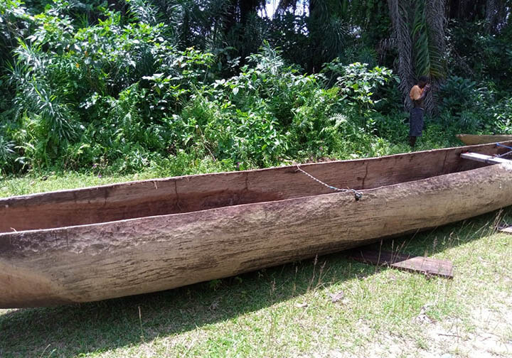 These canoes will transport pilgrims across the Gbartu River for the annual diocesan pilgrimage